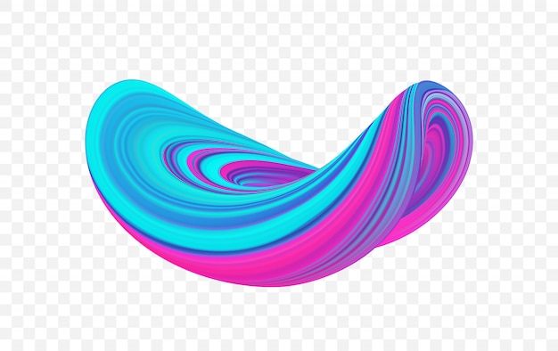 Abstract 3d colorful fluid shape.