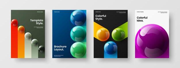 Abstract annual report A4 design vector template bundle