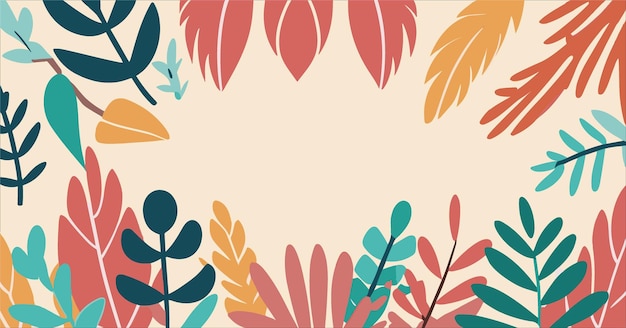 Abstract Autumn backgrounds vector with copy space for text in flat linear style