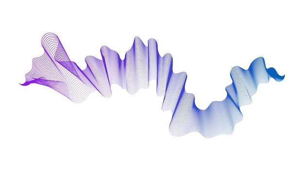 Abstract backdrop with blue and purple wave gradient lines on white background. Modern technology background, wave design. Vector illustration
