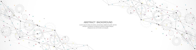 Abstract background and geometric pattern with connecting the dots and lines for banner design
