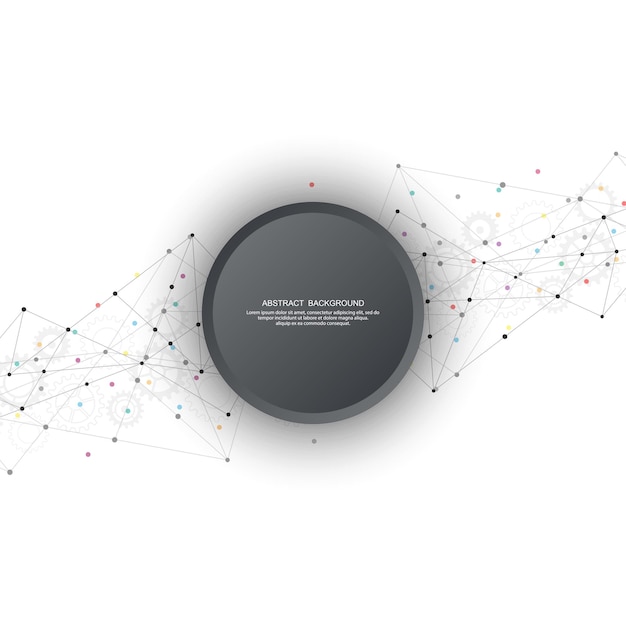 abstract background and geometric pattern with connecting the dots and lines