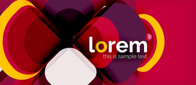 Abstract background geometric multicolored round shapes composition Trendy abstract layout template for business or technology presentation