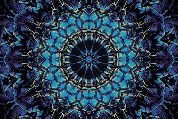 Abstract background with a colorful mandala pattern weave design elements