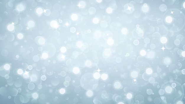 Abstract background with bokeh effect Blurred defocused lights in light blue colors Light blue bokeh lights with sparkles
