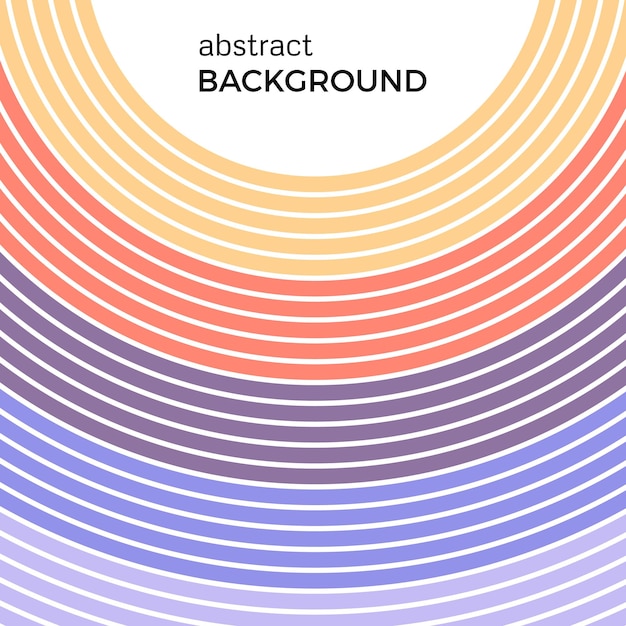 Abstract background with bright rainbow colorful lines. Colored circles with place for your text  on a white background.
