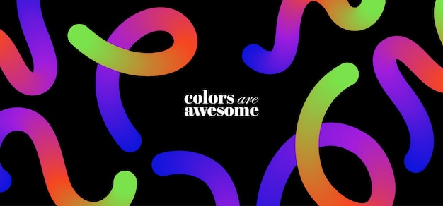 Abstract Background with Colorful Gradient curves Cool and fun design elements