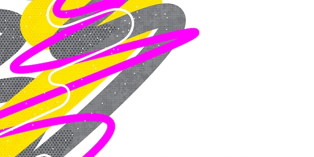Abstract Background with Colorful Wavy Thick Lines and Texture Effect in Pop Art Style