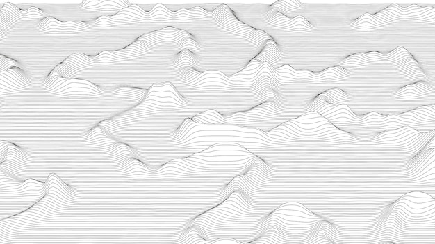 abstract background with distorted line shapes on a white background monochrome sound line waves
