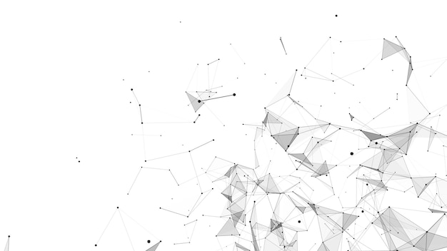 Abstract background with moving dots and lines Network connection structure Vector futuristic illustration Digital technology design