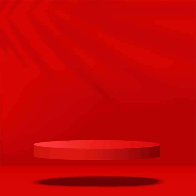 abstract background with red color podium for presentation vector