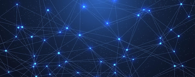 abstract big data visualization digital network connection concept background. artificial intelligence and engineering technology. global network, lines plexus, minimal array. vector illustration.