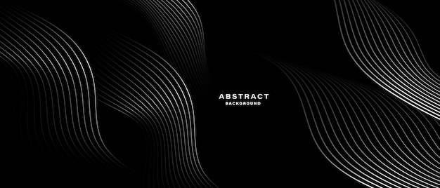 Abstract black background with wavy lines
