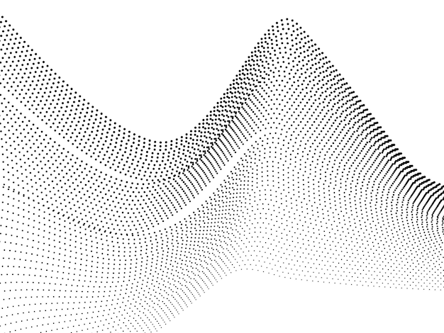Abstract black halftone wave dot shapes