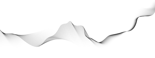 abstract black smooth wave on a white background dynamic sound wave design element vector illustration