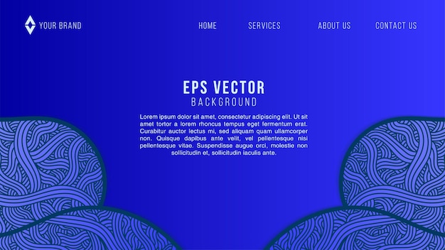 abstract blue background of doodle shapes, lines on website template background