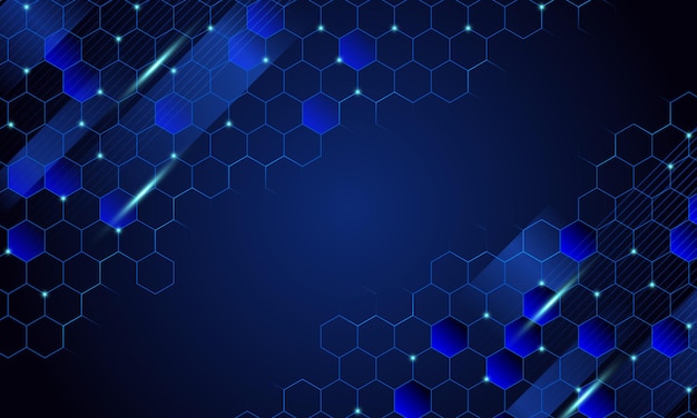Abstract blue digital honeycomb background. Vector illustration. Pattern for ads, poster, banner.