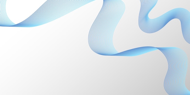 Abstract blue motion line waves on a light grey background dynamic smooth digital technology
