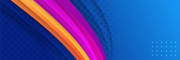 Abstract blue orange pink colorful polygon banner design template Colorful tech web banner with geometric shapes backdrop and gradient colors Vector graphic design banner pattern presentation