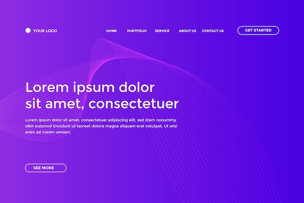 abstract blue purple gradient landing page template