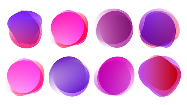 Abstract blur shapes pink color gradient iridescent colors effect soft transition watercolor white background