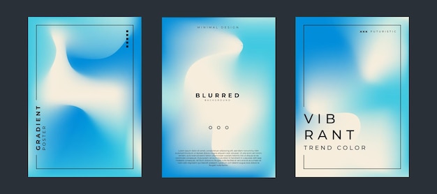 abstract blurred background design set mesh gradient flyer and poster template