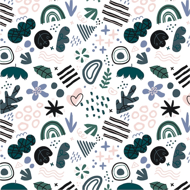 Abstract Botanical Composition with Geometric Elements