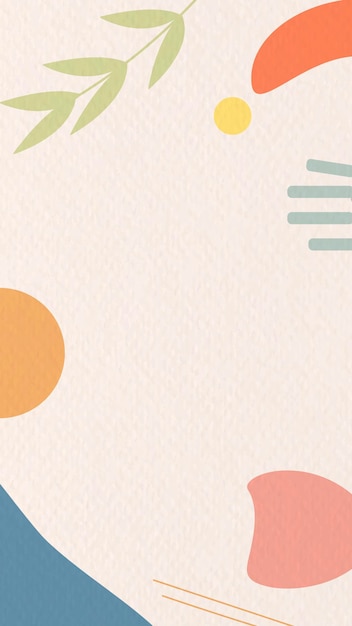 Abstract botanical pattern background vector mobile phone wallpaper
