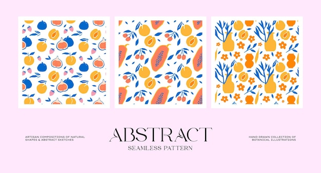Abstract botanical seamless pattern collection to suit your branding identity our packaging design
