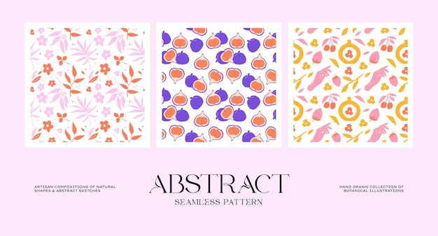 Abstract botanical seamless pattern collection to suit your branding identity our packaging design
