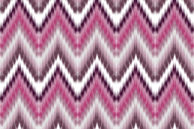 Abstract Chevron Ikat Pattern in Purple and Pink Tones