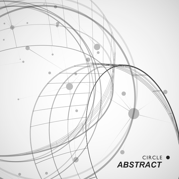 abstract circle shapes line and dots background