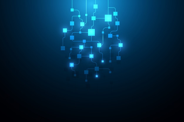 Abstract circuit networking blockchain concept background
