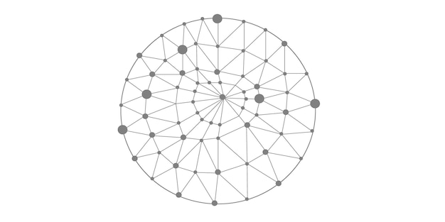Abstract Circular Network with Dots and Lines