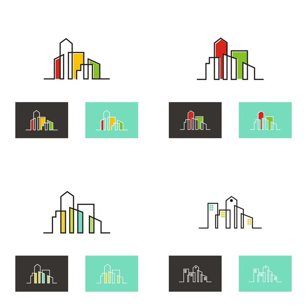 Abstract city building logo