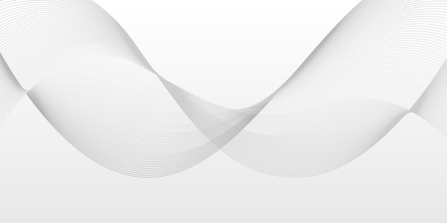 Abstract Clean White Wave Background with Smooth Gradient Layers