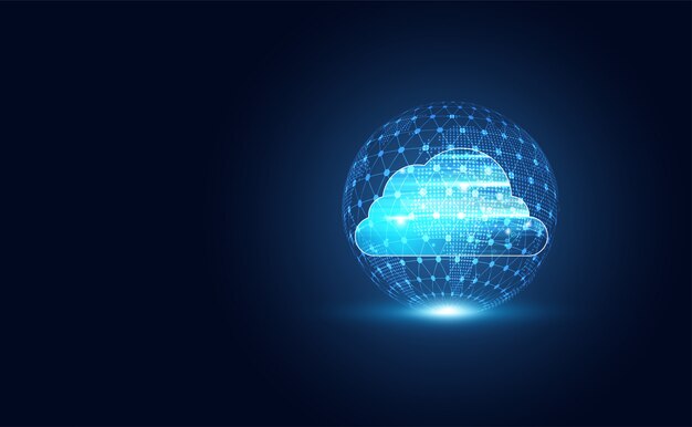 Abstract cloud world technology with big data and Connection