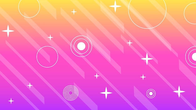 Abstract Colorful Gradient Background With Color Geometric Figures. Different Shapes And White Line