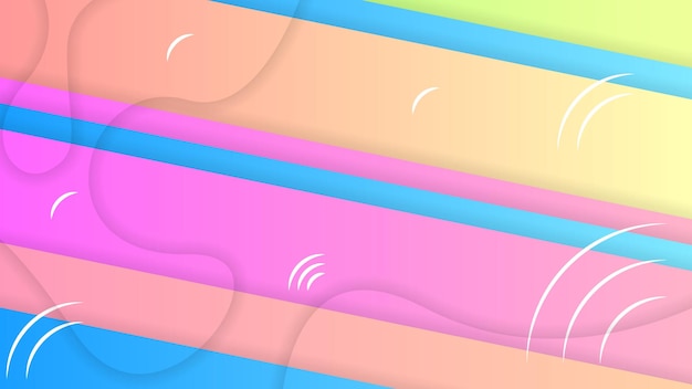 Abstract Colorful Gradient Background With Color Geometric Figures Different Shapes And White Line