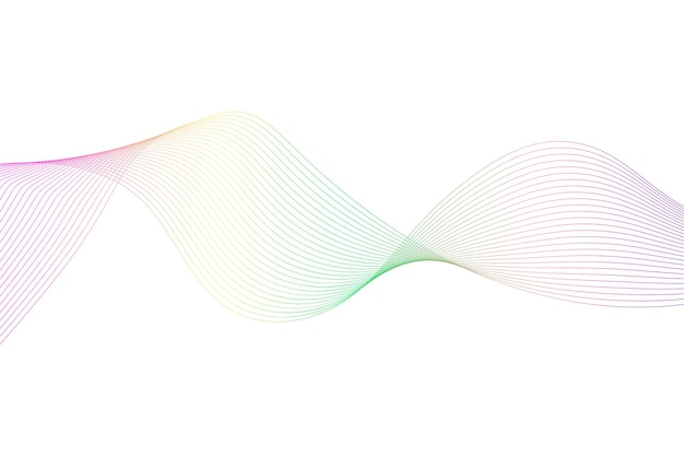 Abstract colorful  line wave white background. Modern wavy line abstract background