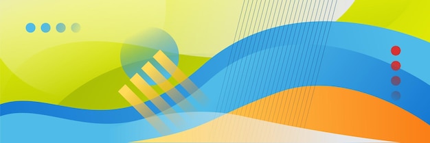 Abstract colorful polygon banner design template Colorful tech web banner with geometric shapes backdrop and gradient colors Vector graphic design banner pattern presentation background