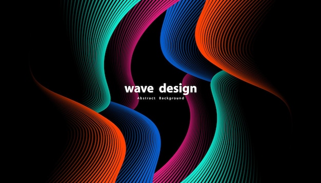 Abstract colorful wave line background Line curve modern design
