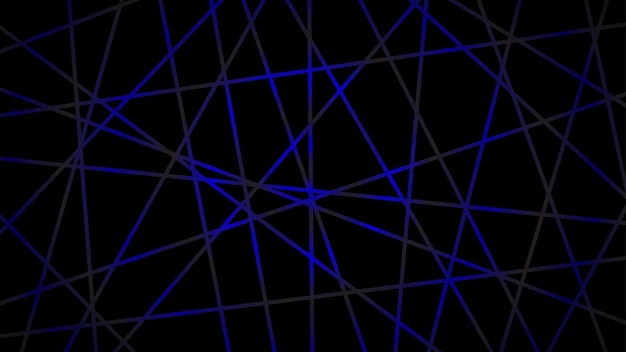 Abstract dark background of intersecting lines in blue colors