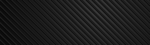 Abstract dark black textured panoramic background - Vector illustration