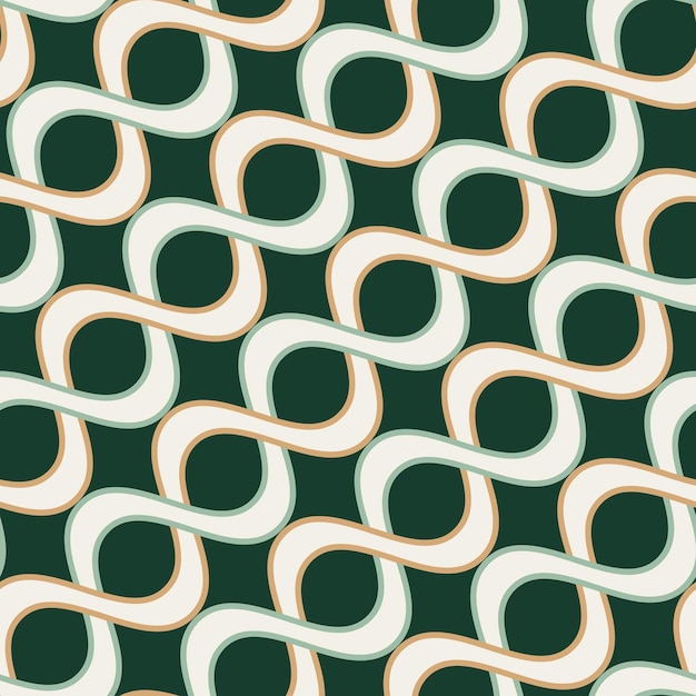 Abstract Diagonal Swirl Stripes Wavy Lines Seamless Vector Pattern Retro Minimal Design Perfect