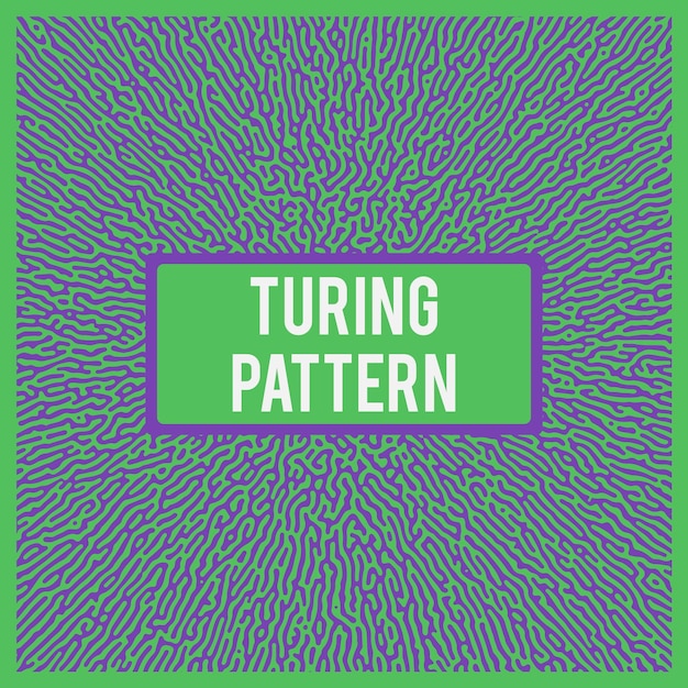 Abstract diffused turing pattern vector on green background