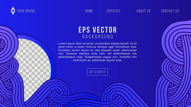 abstract doodle blue color background for website page. dynamic shapes composition vector web