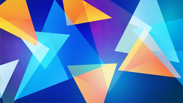 Abstract dynamic blue yellow and orange gradient background with triangle Vector abstract graphic presentation design banner pattern background web template