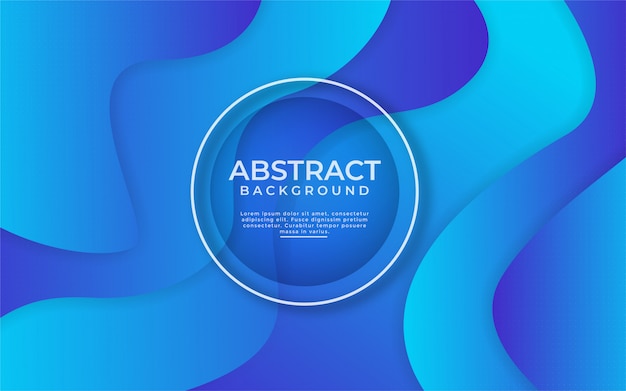 Abstract dynamic gradient blue background with shape composition