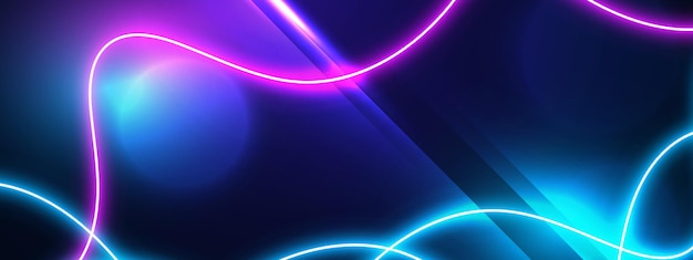 Abstract futuristic background with neon light lines